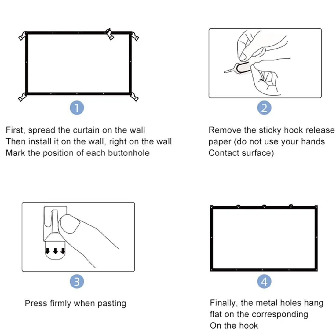 120 Folding Projector Curtain - 4 3 - 240x180cm - Milk Silk Polyester Film