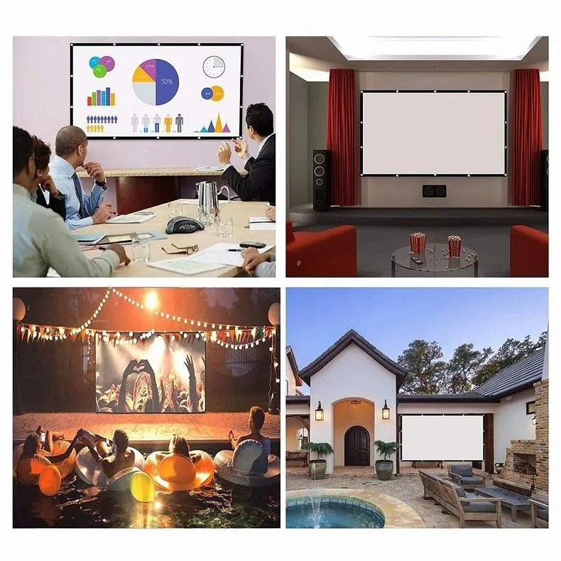 150 16 9 Polyester Projector Film Curtain - Foldable & Thin