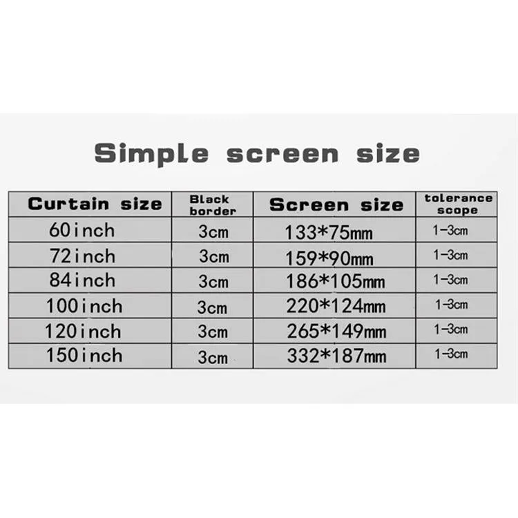 150 16 9 Polyester Projector Film Curtain - Foldable & Thin