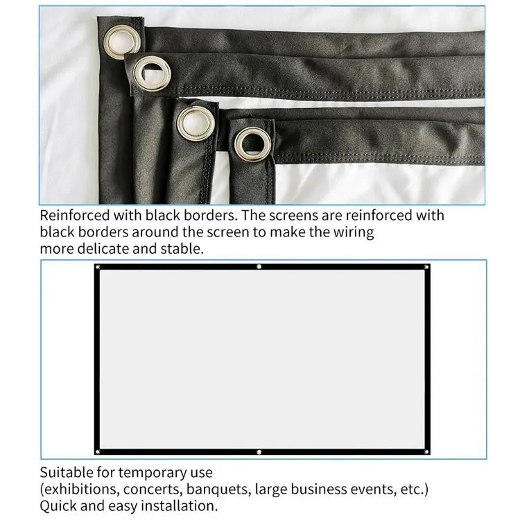 150 16 9 Polyester Projector Film Curtain - Foldable & Thin