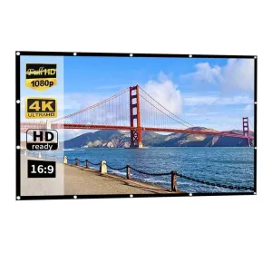 150 16 9 Polyester Projector Film Curtain - Foldable & Thin