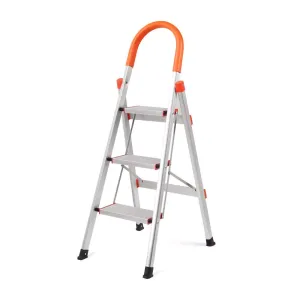 3-Step Ladder | Multi-Purpose | Foldable Aluminium | Non-Slip Household & Office Use