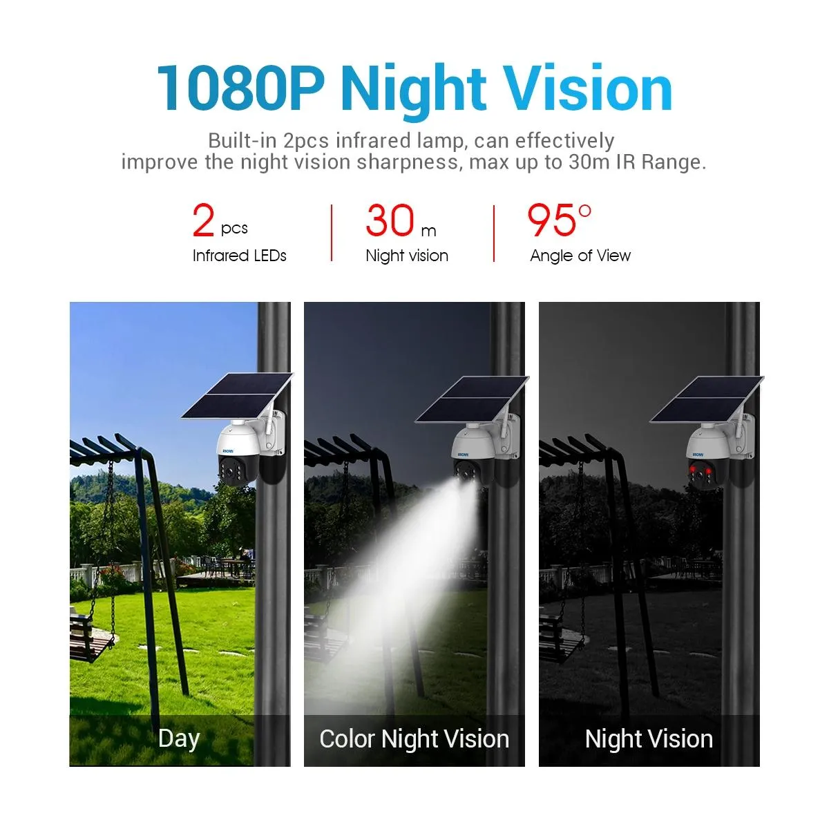 3Mp Solar Pt Ip Camera W / 24H Recording 4G Pir Alarm & Cloud Storage