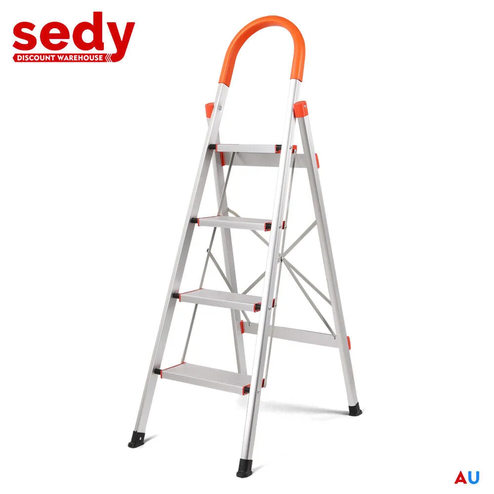 4-Step Ladder | Multi-Purpose | Folding Aluminium Non-Slip Platform | Household Use
