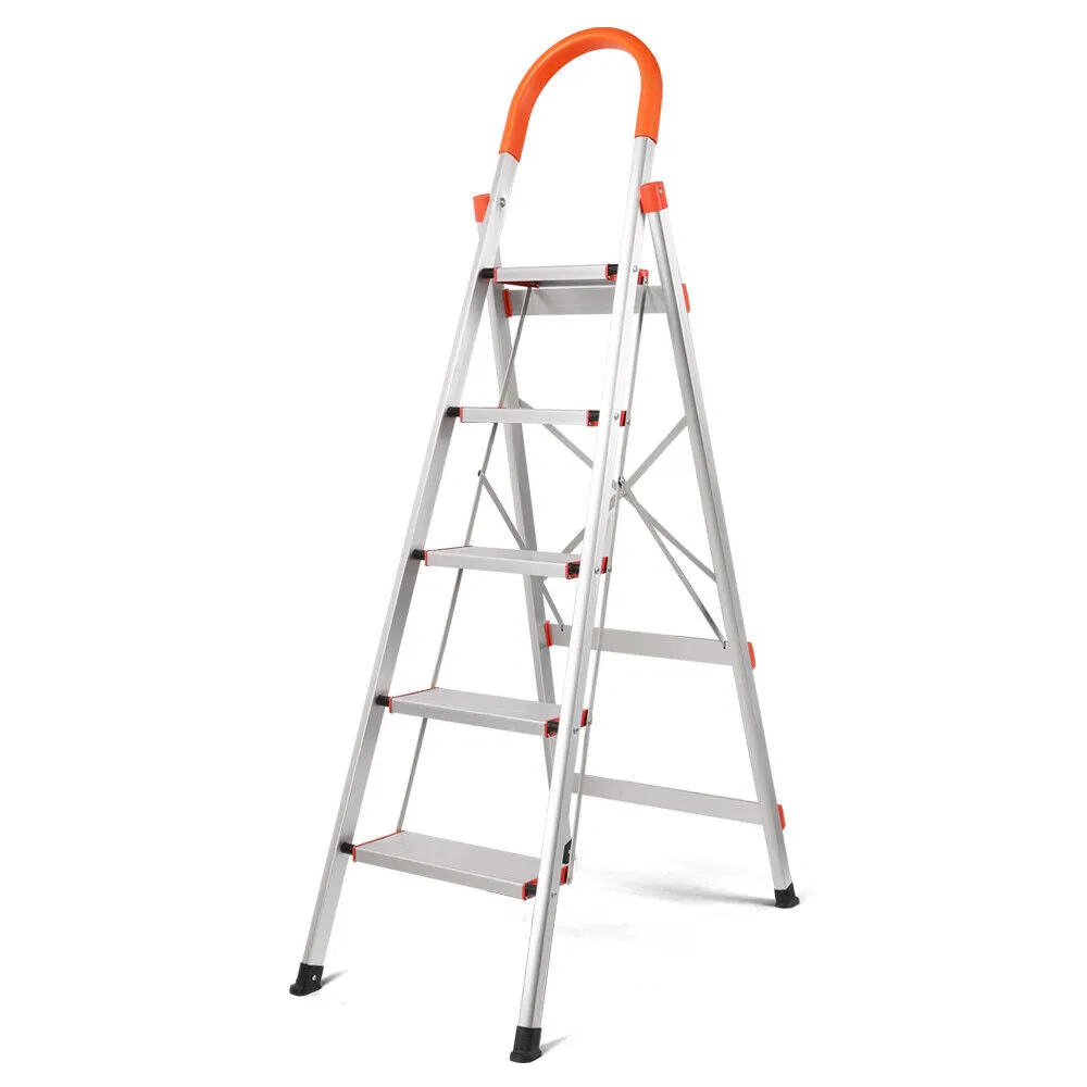 5-Step Ladder | Multi-Purpose | Folding Aluminium Non-Slip Platform | Household Use