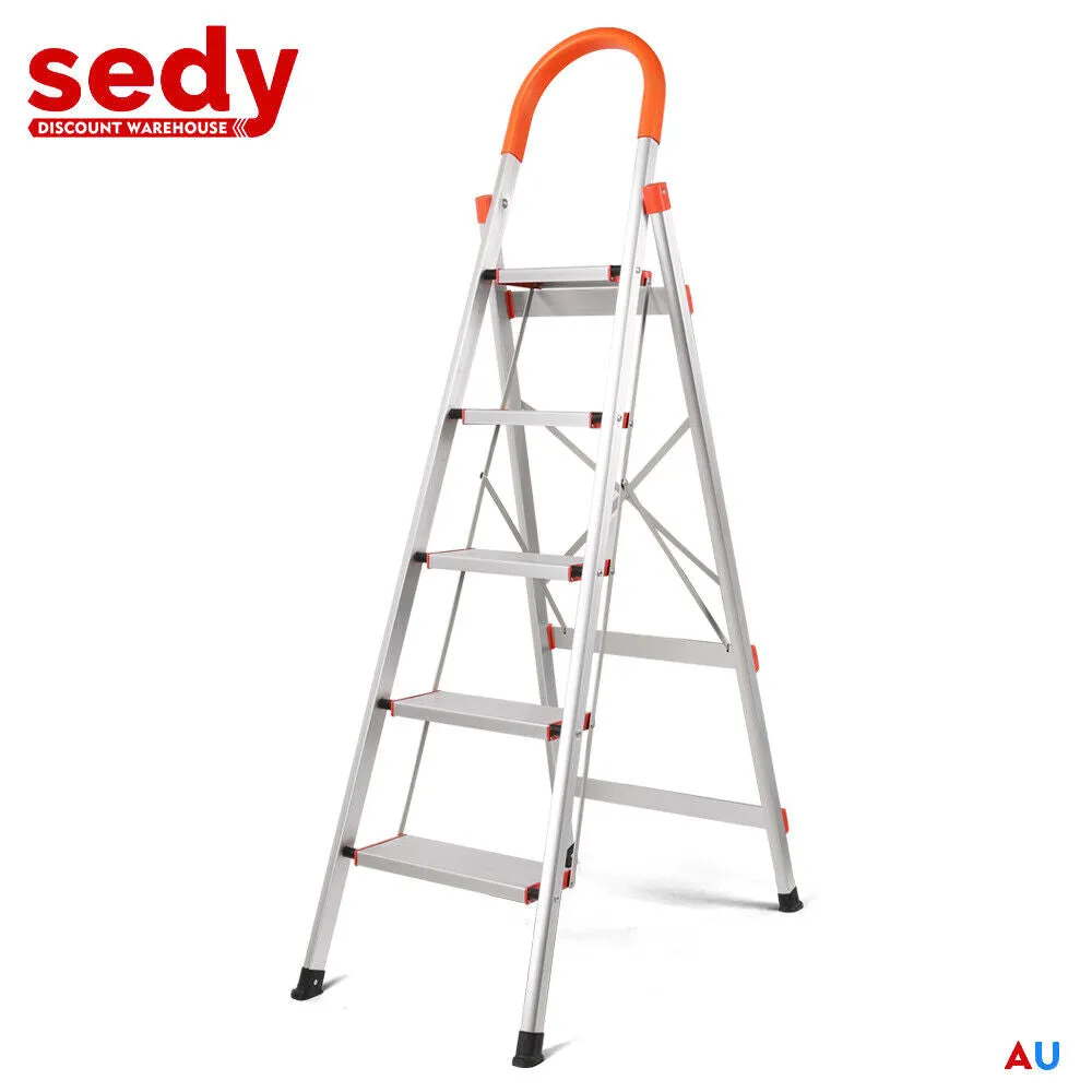5-Step Ladder | Multi-Purpose | Folding Aluminium Non-Slip Platform | Household Use