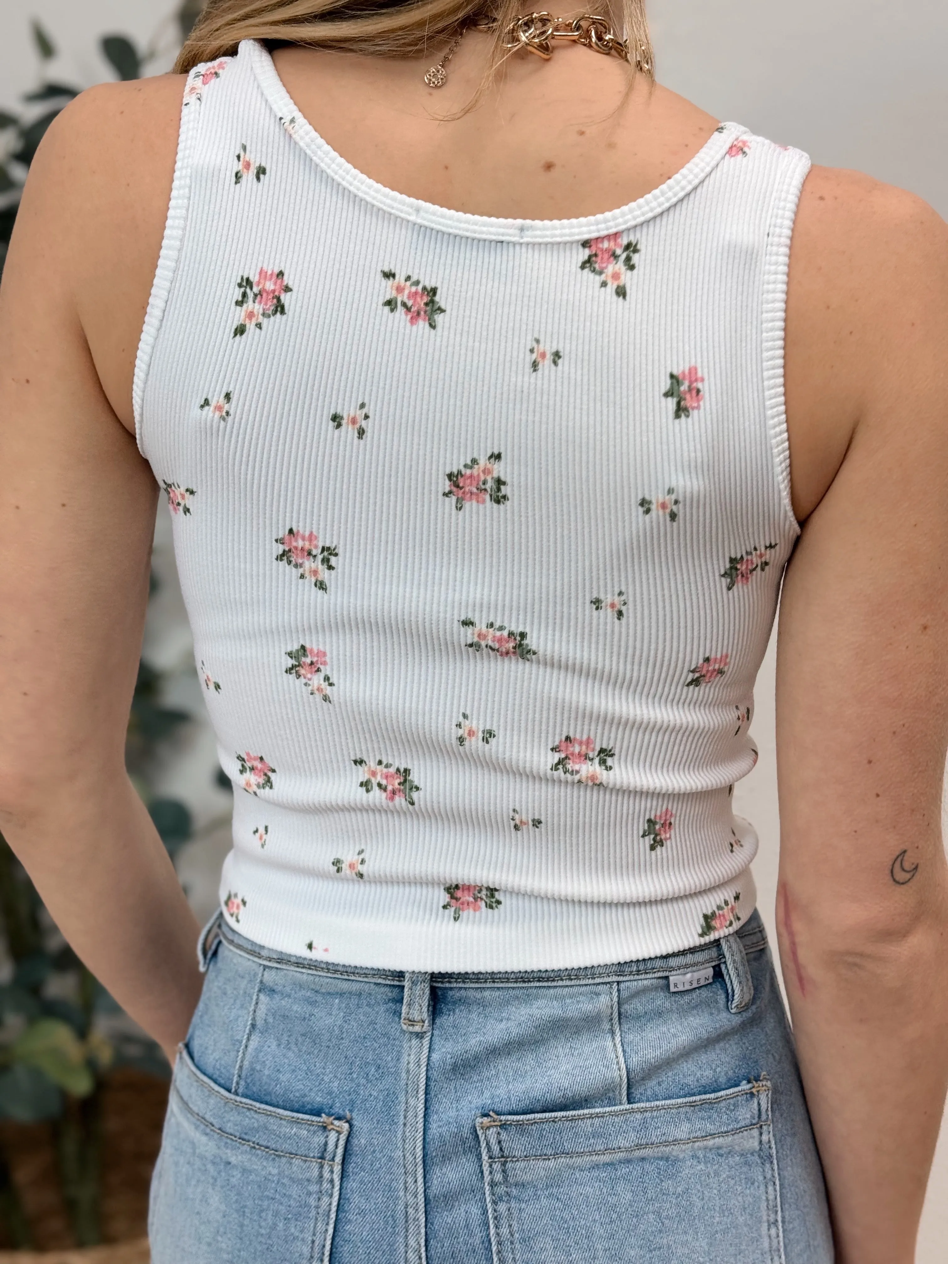 Better Than Ever Ribbed Floral Tank - 2 Colors
