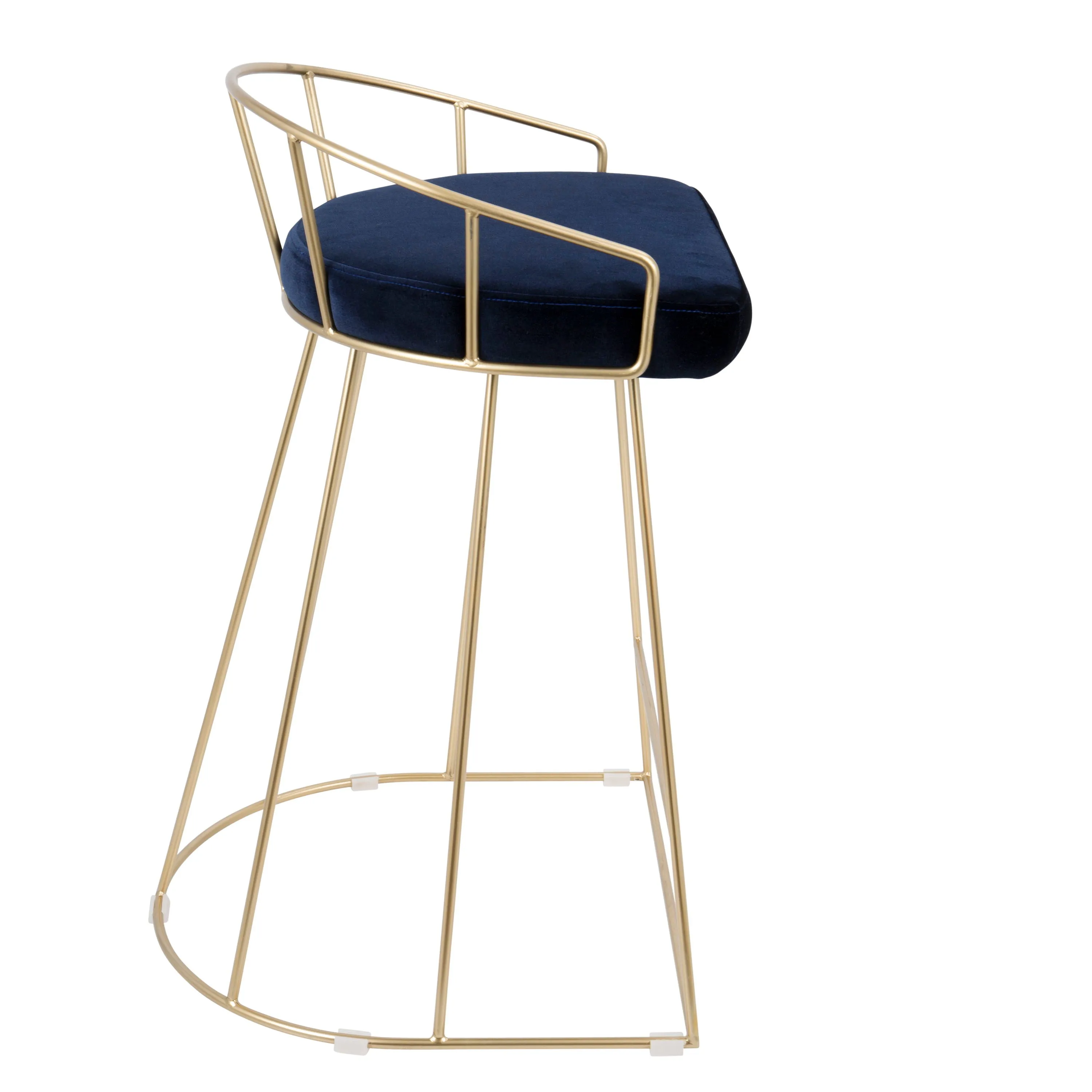 Canary - Contemporary / Glam Counter Stool (Set of 2) - Gold / Blue by Couch.com