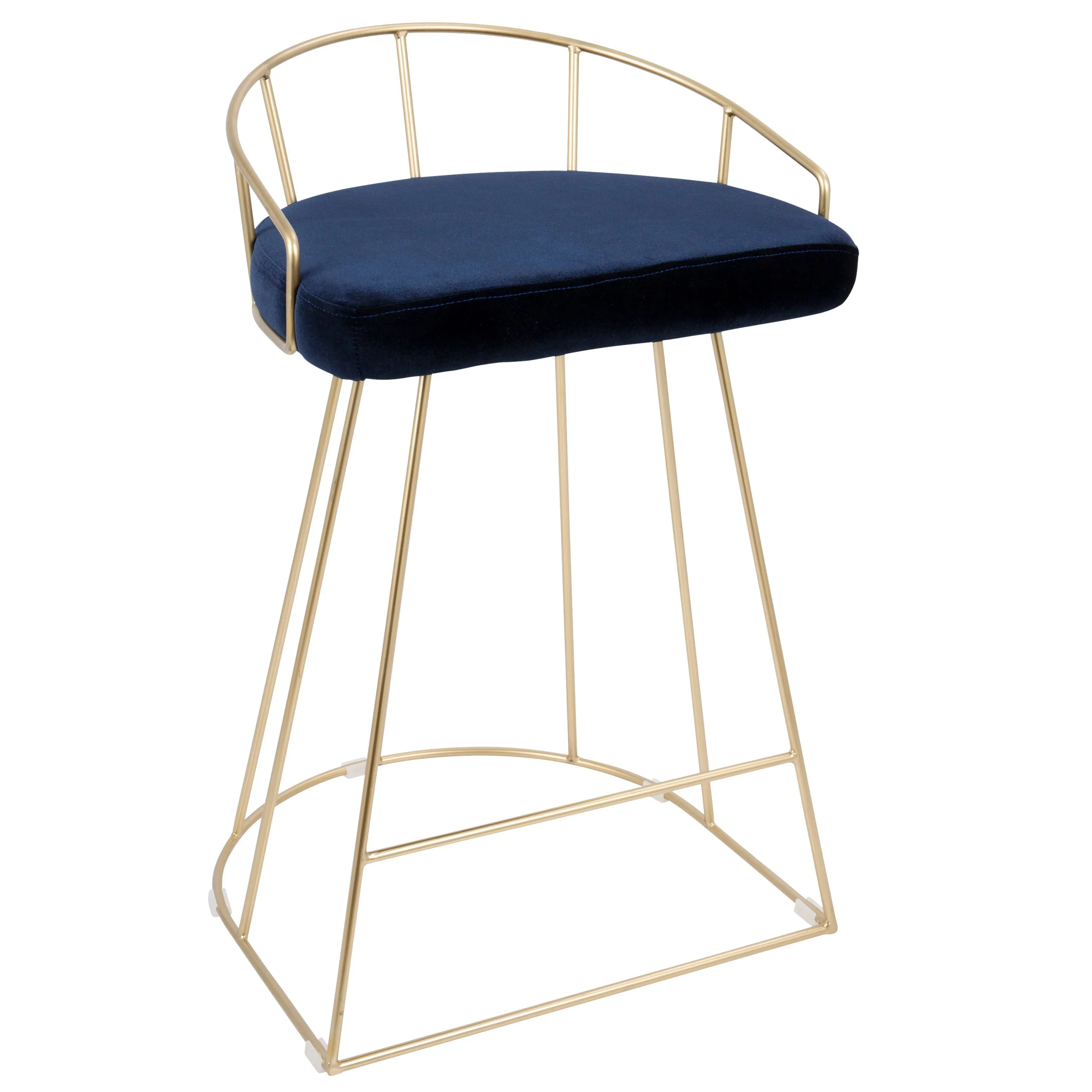 Canary - Contemporary / Glam Counter Stool (Set of 2) - Gold / Blue by Couch.com