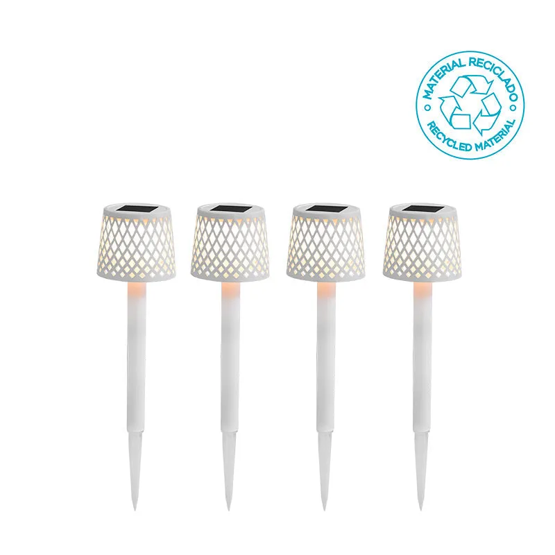 Gretita solar garden spike (4 units) - White colour
