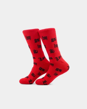 Last Kings Fragment Socks Red