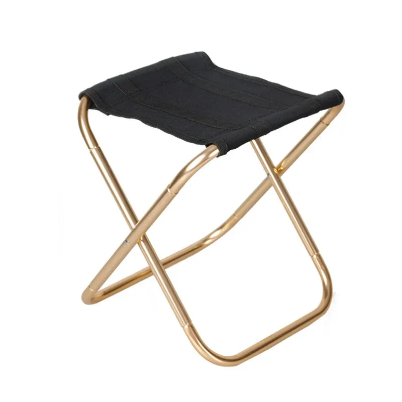 Outdoor Camping Chair Golden Aluminum Alloy Folding Chair With Bag Stool Seat Fishing Camping