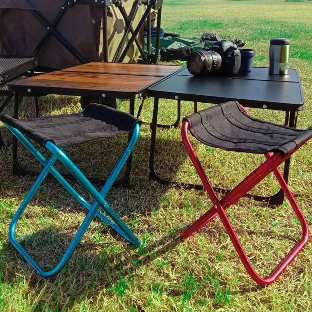 Outdoor Camping Chair Golden Aluminum Alloy Folding Chair With Bag Stool Seat Fishing Camping
