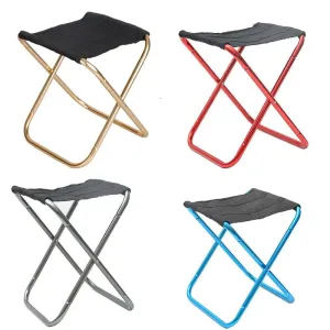 Outdoor Camping Chair Golden Aluminum Alloy Folding Chair With Bag Stool Seat Fishing Camping