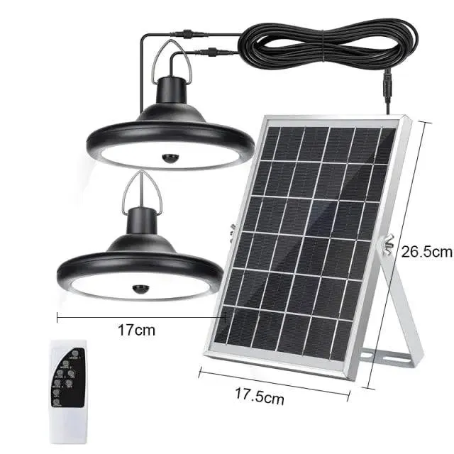 Upgraded 8800mAh Solar Outdoor Light Double Head 112 LED Motion Sensor Waterproof Solar Shed Light