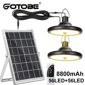 Upgraded 8800mAh Solar Outdoor Light Double Head 112 LED Motion Sensor Waterproof Solar Shed Light